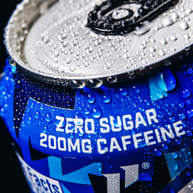 PHORM ENERGY Blue Blitz splash image capturing vibrant blue liquid and motion.