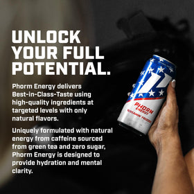 Phorm Screamin’ Freedom can side angle shows 16 oz size for on-the-go energy