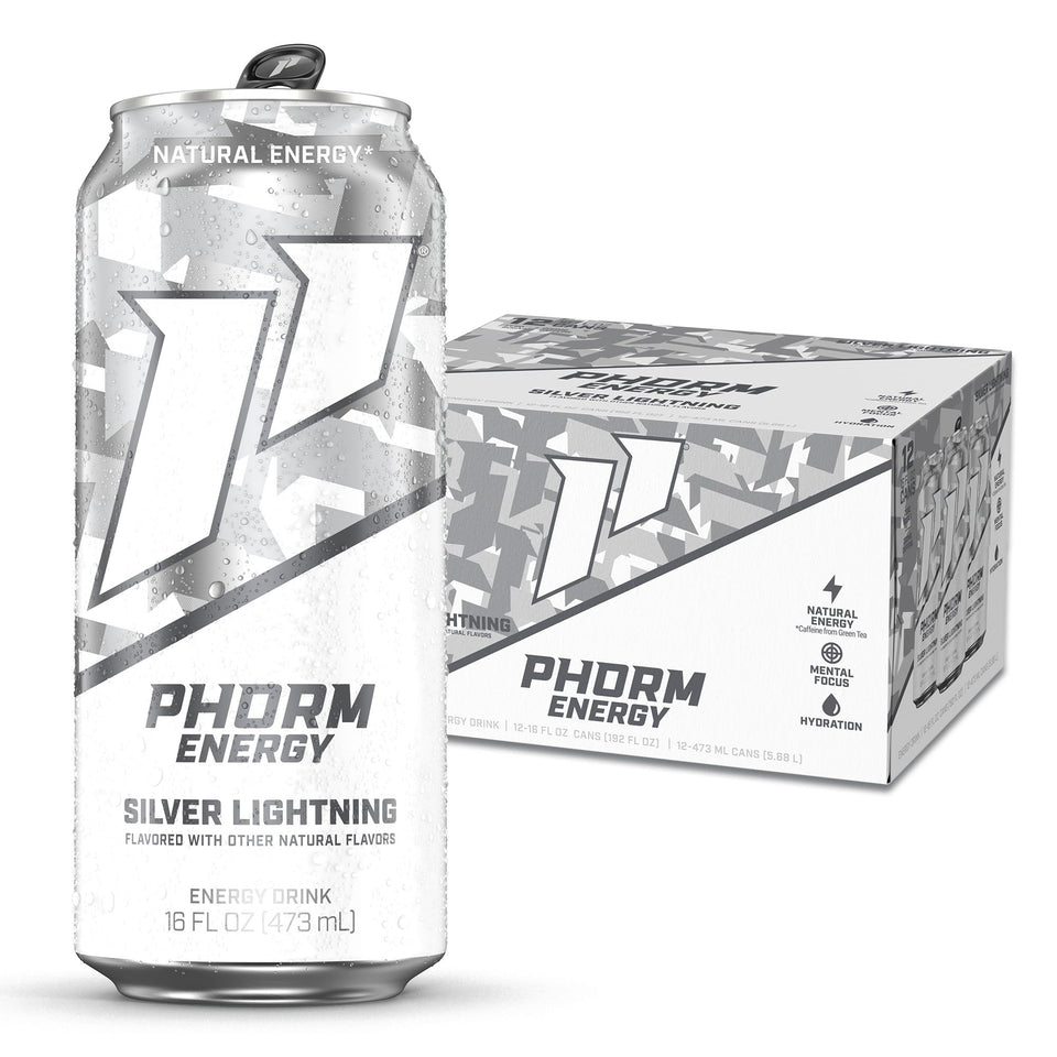 PHORM ENERGY Silver Lightning front can boosts sustained energy throughout the day