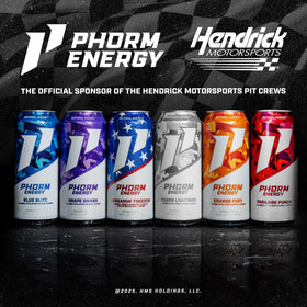 PHORM ENERGY twelve-pack display for easy stocking and sharing