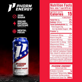 Phorm Screamin’ Freedom label closeup highlights NeuroFactor and B vitamin blend