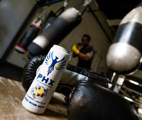 Ingredients panel of PHX Hydration Energy Drink Blueberry Lemonade