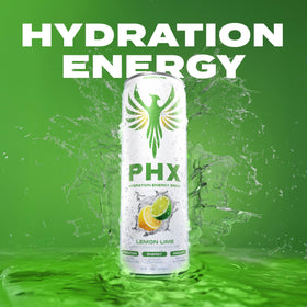 PHX can in gym bag ready for workout hydration.