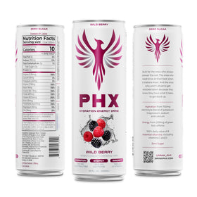 PHX bottle displaying eight essential vitamins for immune support.