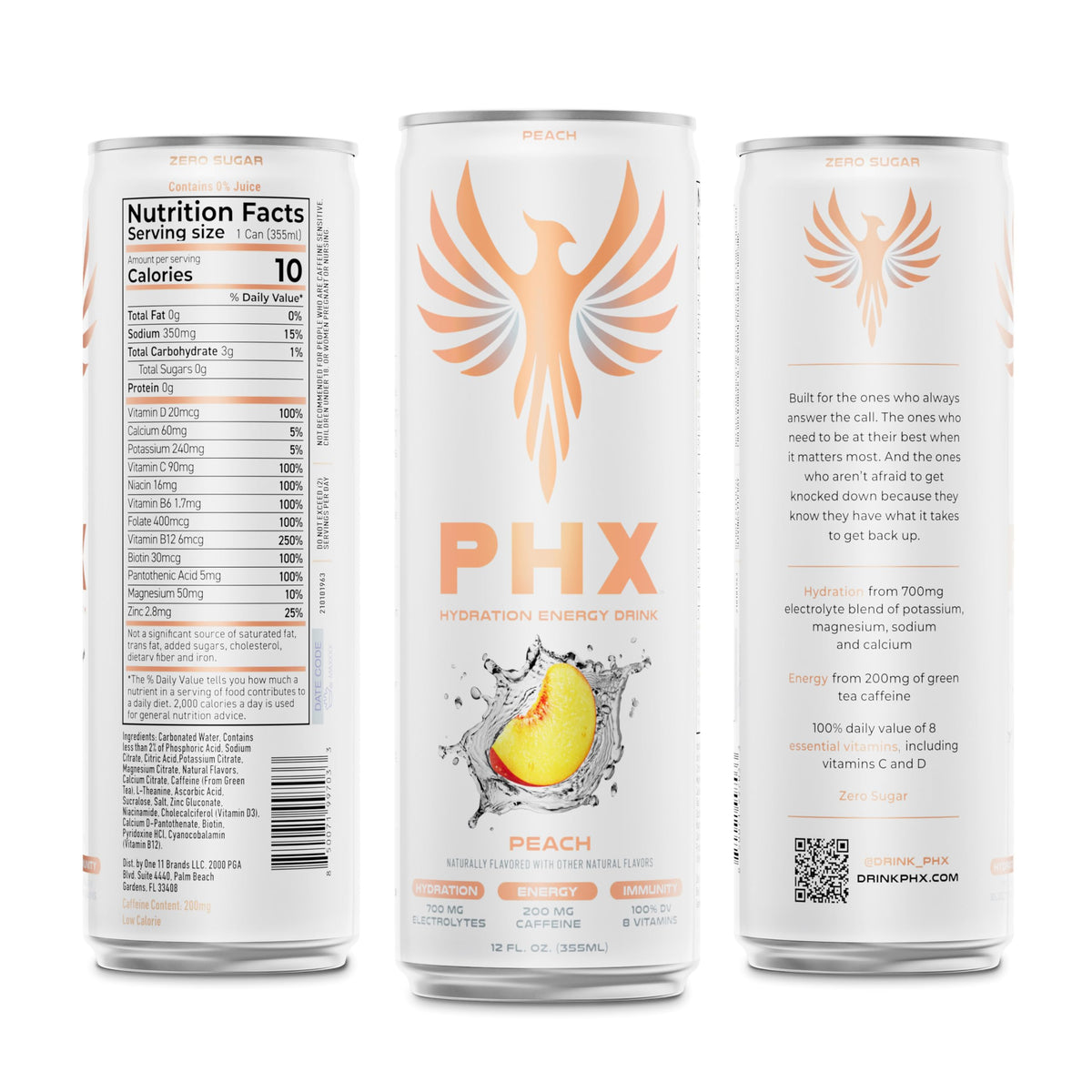 PHX Hydration Energy Drink label vitamins section highlights daily values