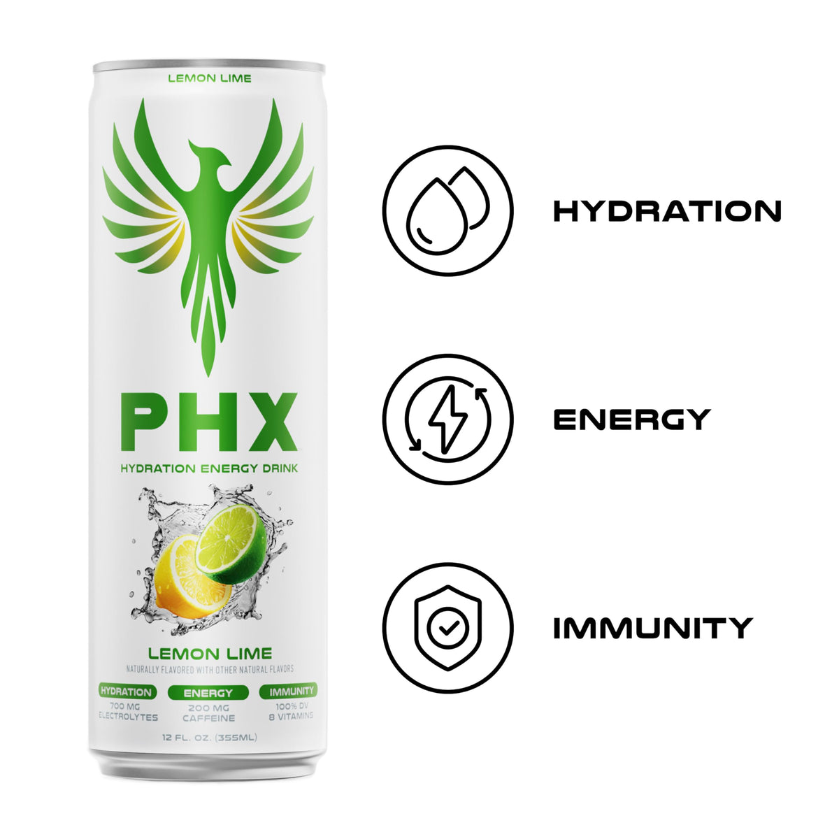 PHX can pours into a glass with refreshing color and texture.