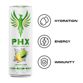PHX can pours into a glass with refreshing color and texture.