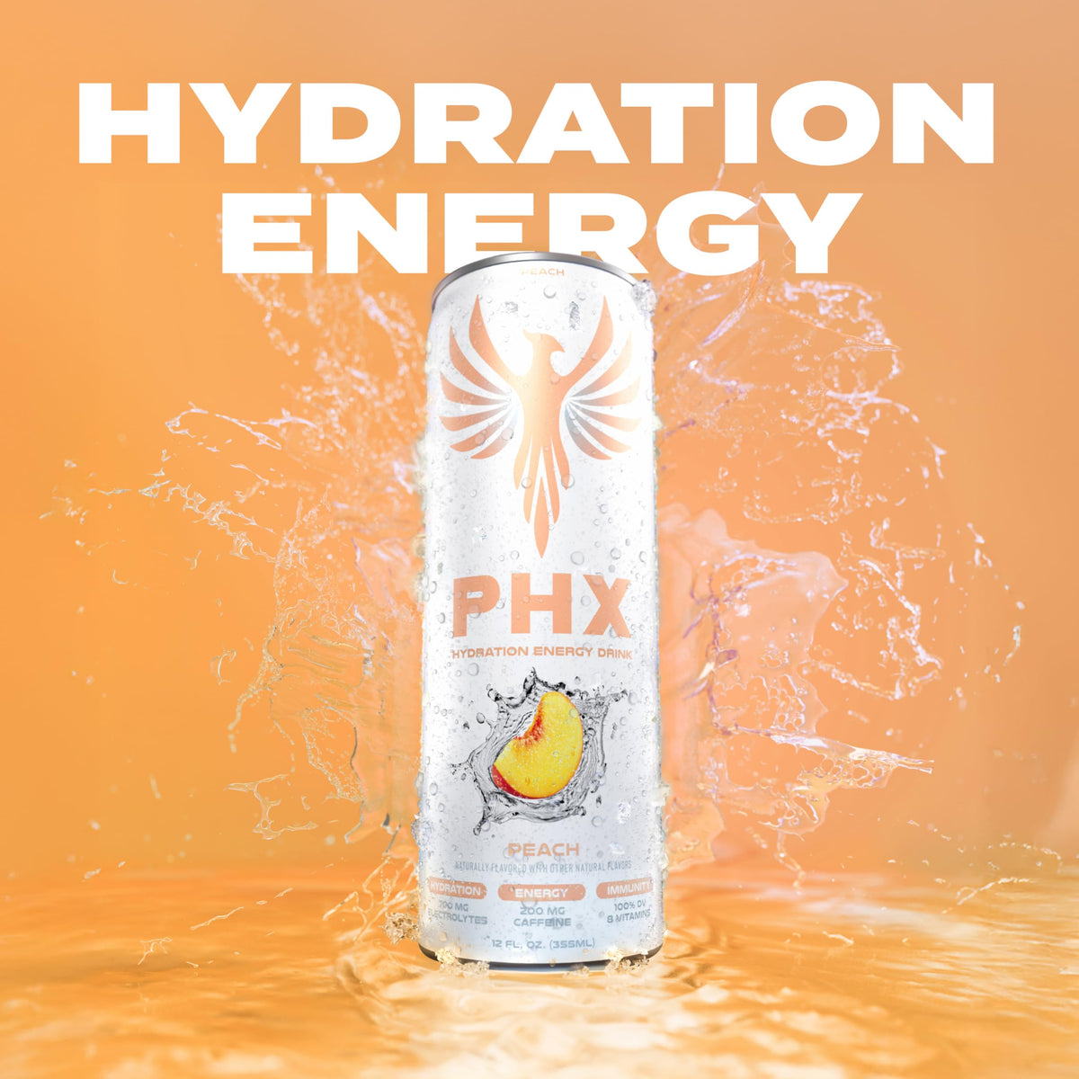 PHX Hydration Energy Drink vitamin icons on label signaling essential vitamins