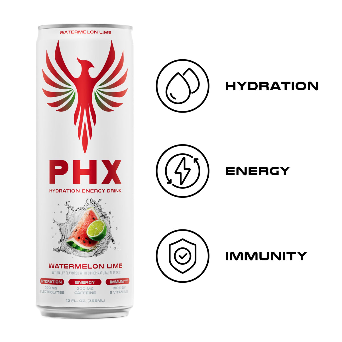 PHX Hydration Energy with green tea caffeine provides steady energy.