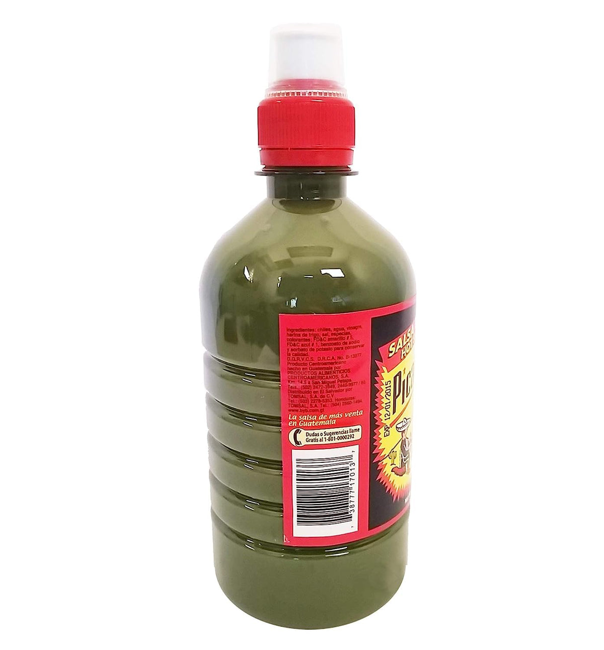 Picamas Green Jumbo Hot Sauce dipping action for flavorful appetizers.