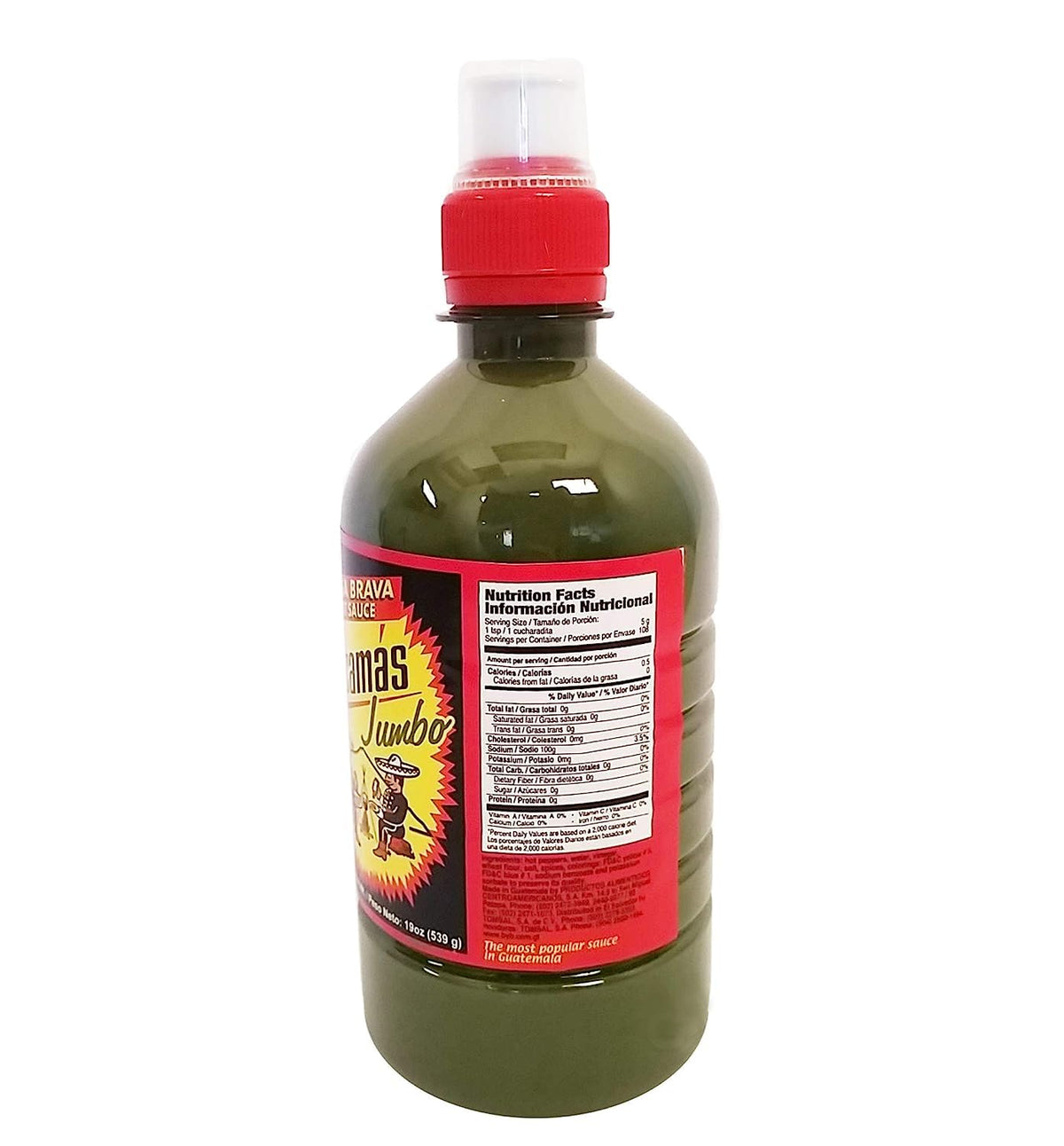 Picamas Green Hot Sauce label closeup highlights fresh peppers and simple ingredients.