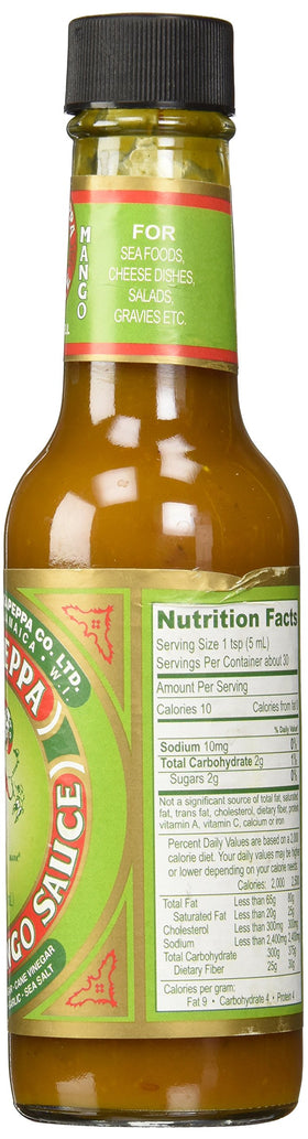 Pickapeppa Mango Sauce gingery bottle closeup highlighting aroma