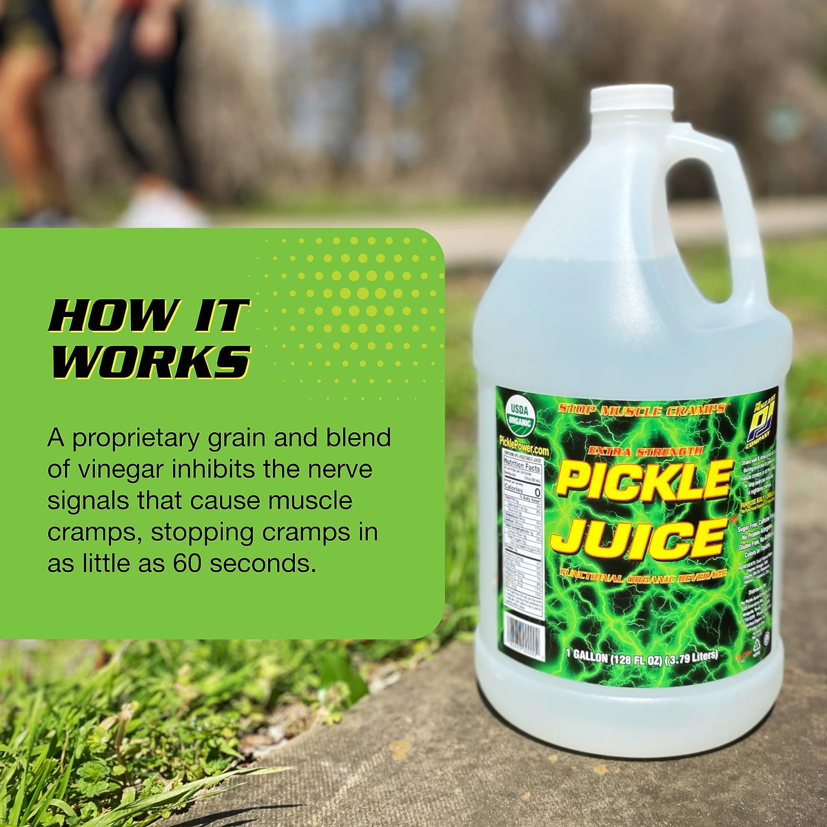 Athlete drinking Pickle Juice during a hard training session for cramps support.