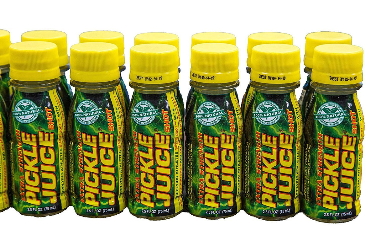 Packaging display of Pickle Juice Extra Strength Shots in a 24-pack for easy stocking