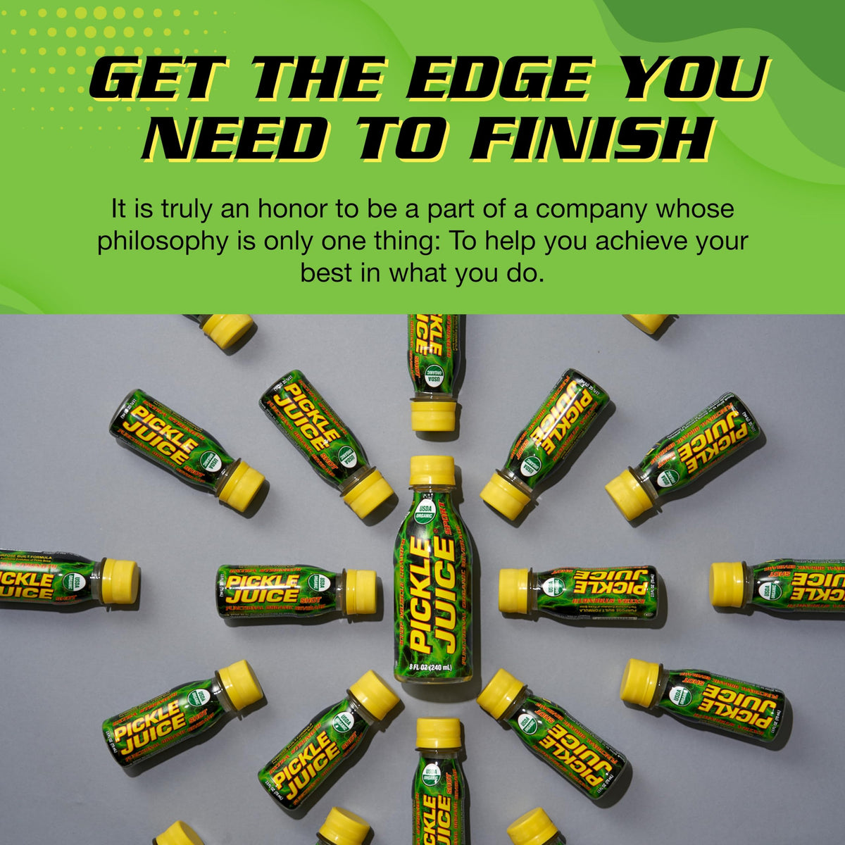 Pickle Juice label close-up highlights zero sugar and calories.