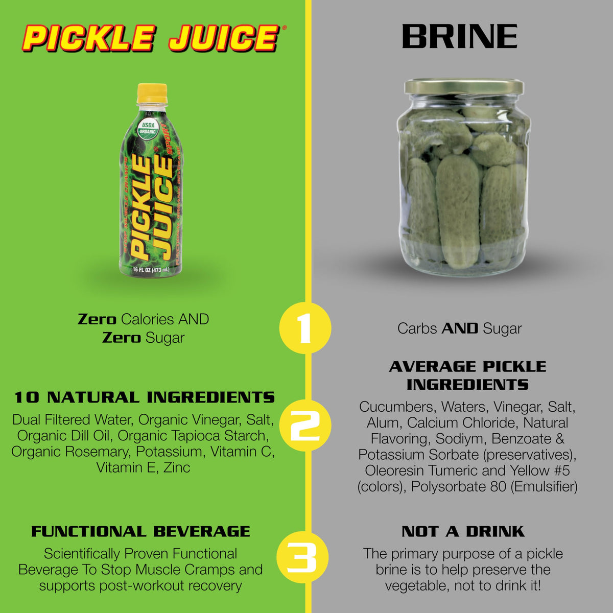 Pickle Juice night-time relief bottle ideal for restful sleep.