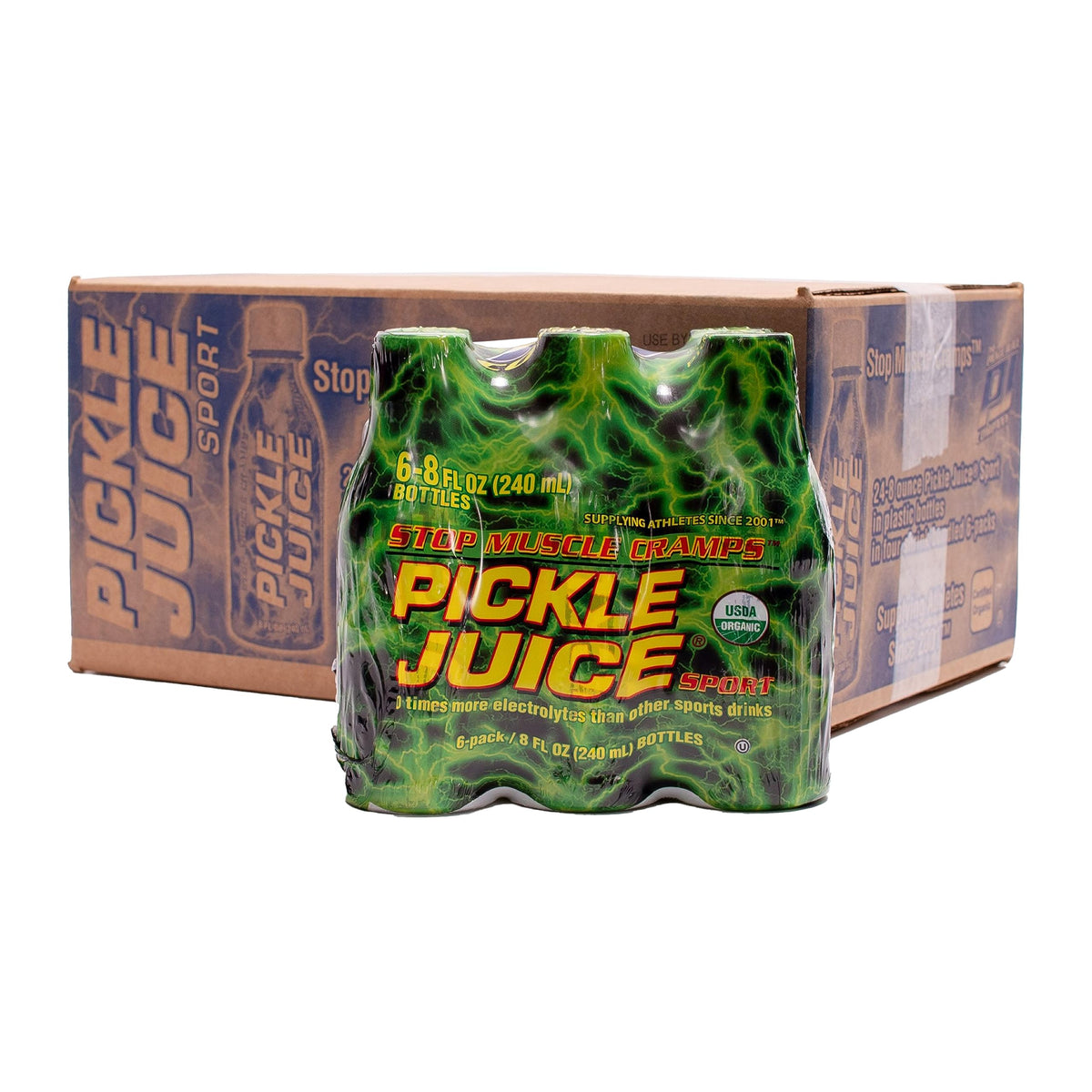 Pickle Juice sports drink bottle-front showing compact 8 oz packaging for on-the-go relief