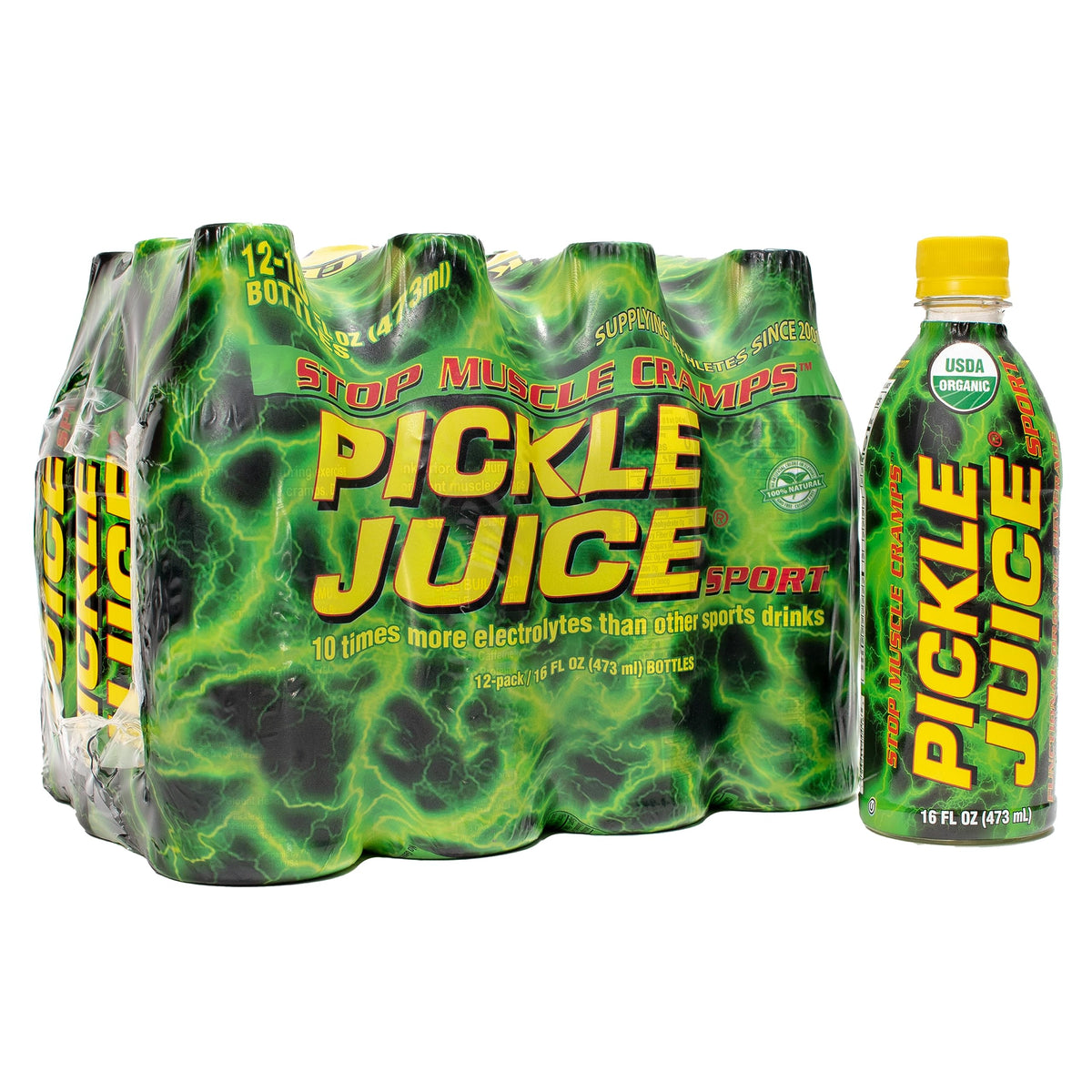 Pickle Juice sports drink bottle ready for workouts and fast cramp relief.
