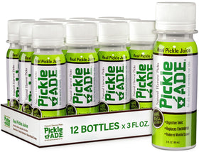 PickleAde real pickle juice shot bottle for on-the-go hydration.