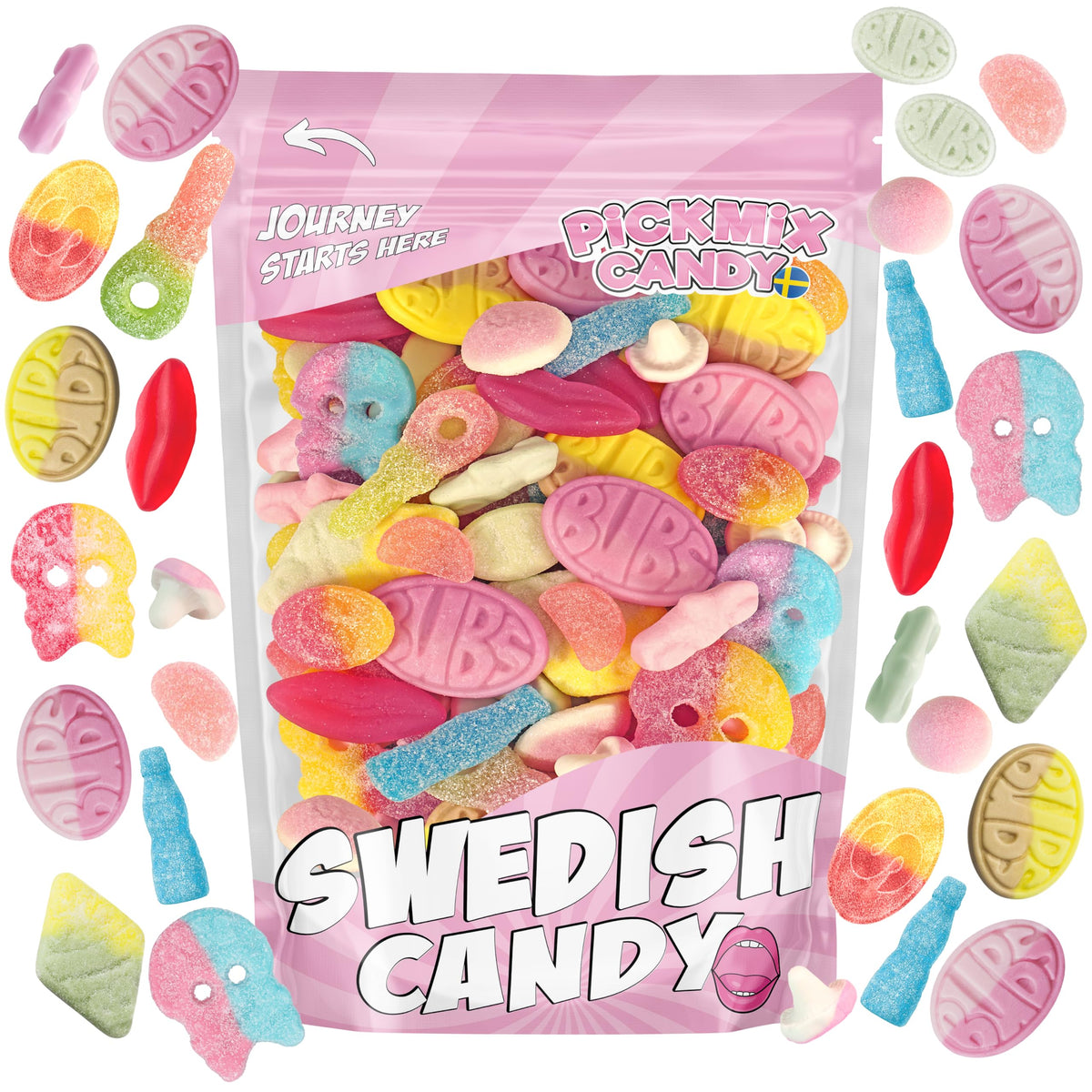 Pickmix Sweden 1.5 lb variety pack front shot for party sharing