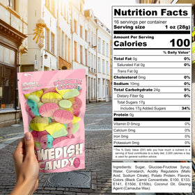 Pickmix Sweden BUBS wild-strawberry-pomegranate-oval candy, a tangy treat for gatherings.