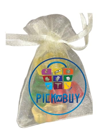 PickN Buy sour gummies beside Barebell bar in pack for variety.