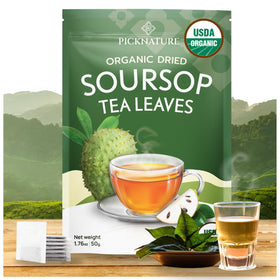 PickNature Organic Dried Soursop Leaves for an antioxidant herbal tea ritual.