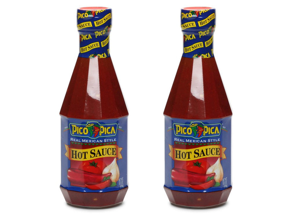 pico pica hot sauce 2-pack front view, ready to spice up tacos and eggs