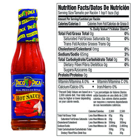 Pico Pica hot sauce label front showcases bold Mexican flavor for meals