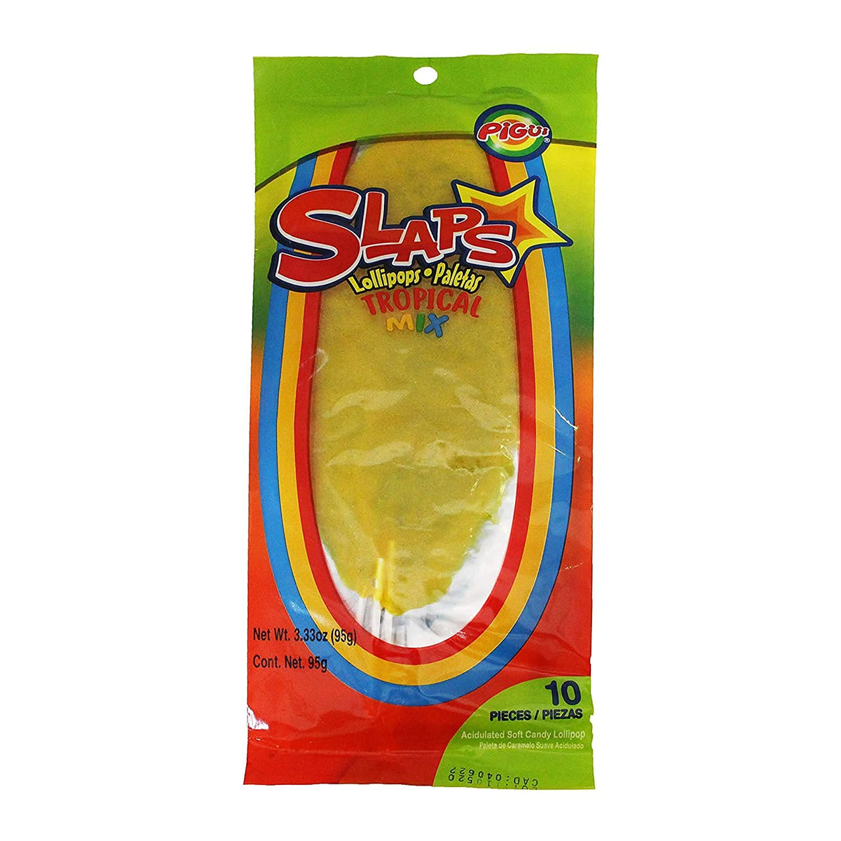 Pigui Mega PG Slaps 50-piece bundle shown in colorful display.