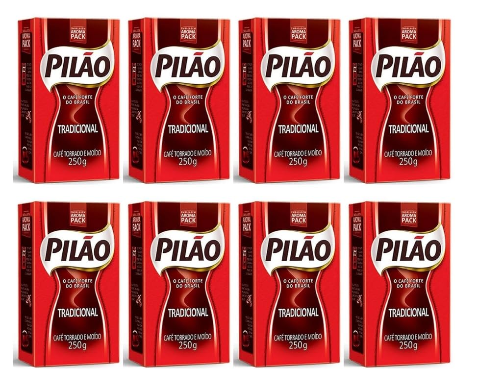 Pilao roasted and ground coffee; bold body for a full morning kick.
