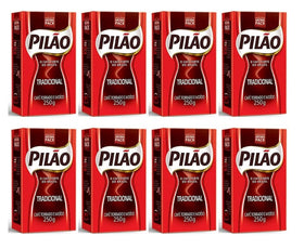 Pilao roasted and ground coffee; bold body for a full morning kick.