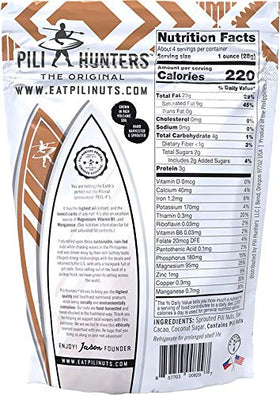 Pili Hunters raw cacao pili nuts offer a chocolatey boost without guilt.