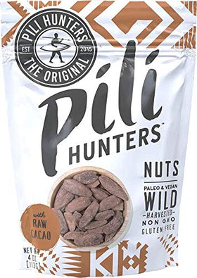 Pili Hunters wild sprouted pili nuts in a bag, ideal for on-the-go energy.