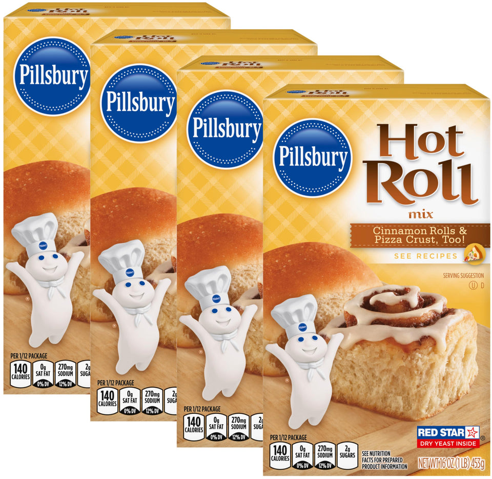 Pillsbury Hot Roll Mix package with By The Cup Swivel Spoon for easy measuring.