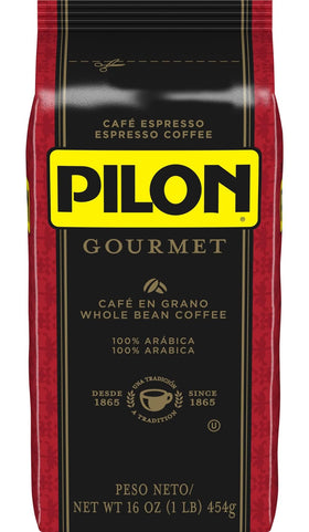 PILON gourmet espresso coffee 16 oz bag for rich, café-style flavor at home