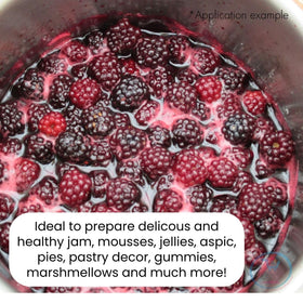 Pilsac dessert preparation uses gelatin powder to achieve smooth, consistent textures.