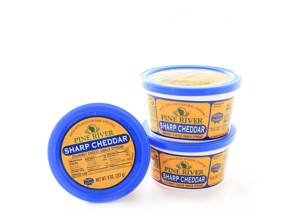 Pine River Cheese Spreads 3-pack in 8 oz tubs, ready for quick, crowd-pleasing snacking.