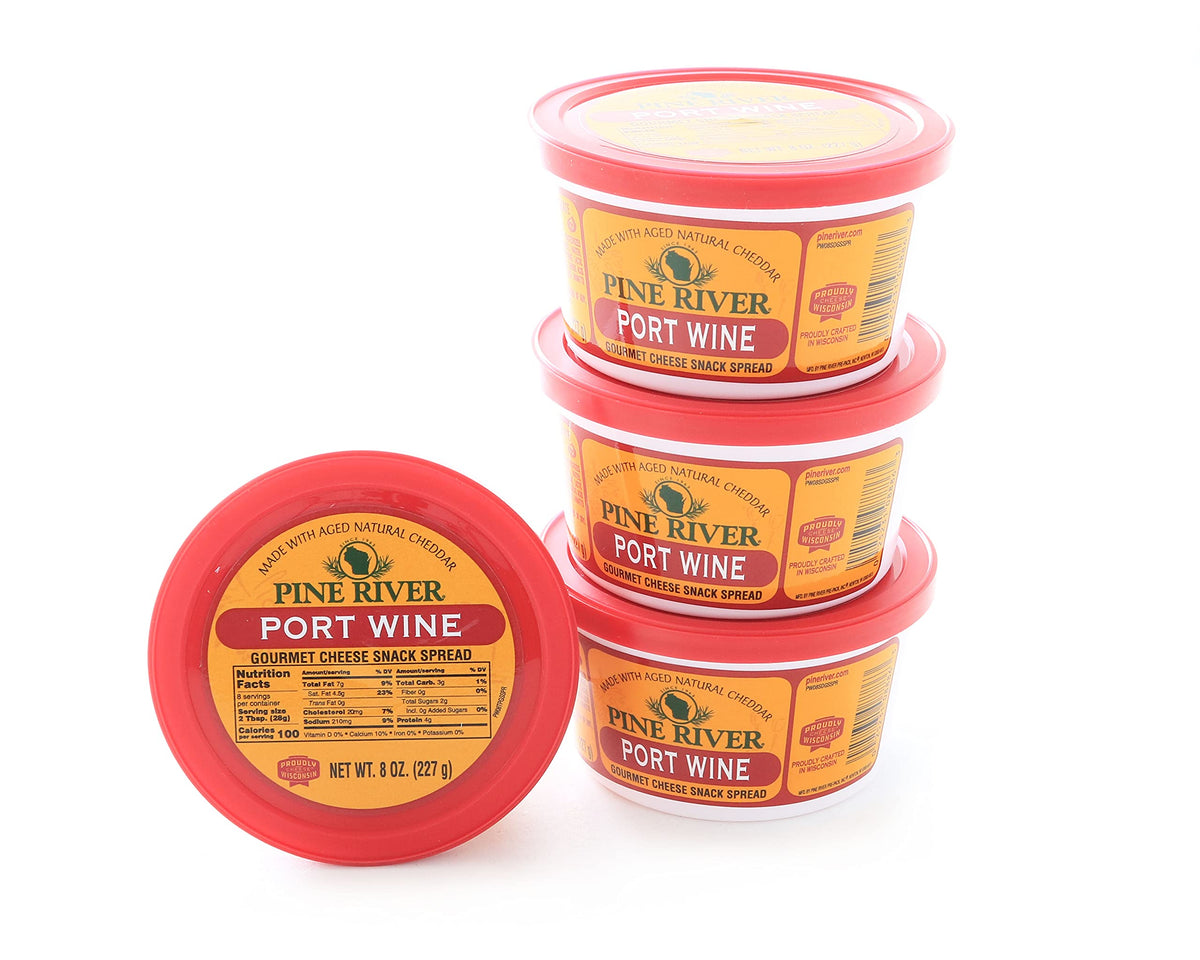 Pine River Port Wine Cheese Spreads four pack ready for appetizers and gatherings