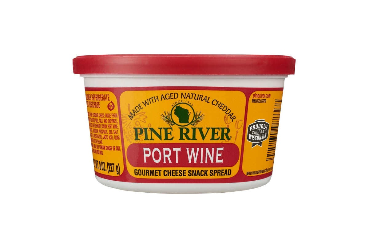 Pine River Port Wine cheddar 8 oz tub ideal for spreads and dips
