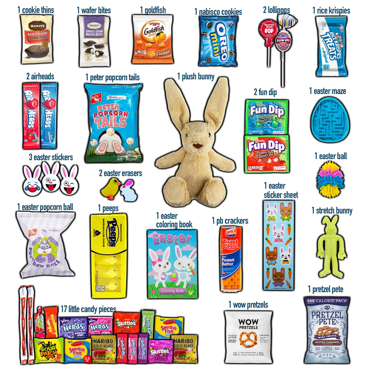 Pink Easter Basket Plush Bunny included as a cuddly keepsake for kids.