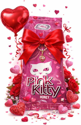 Pink Kitty HONEY on counter ready for daily ritual use