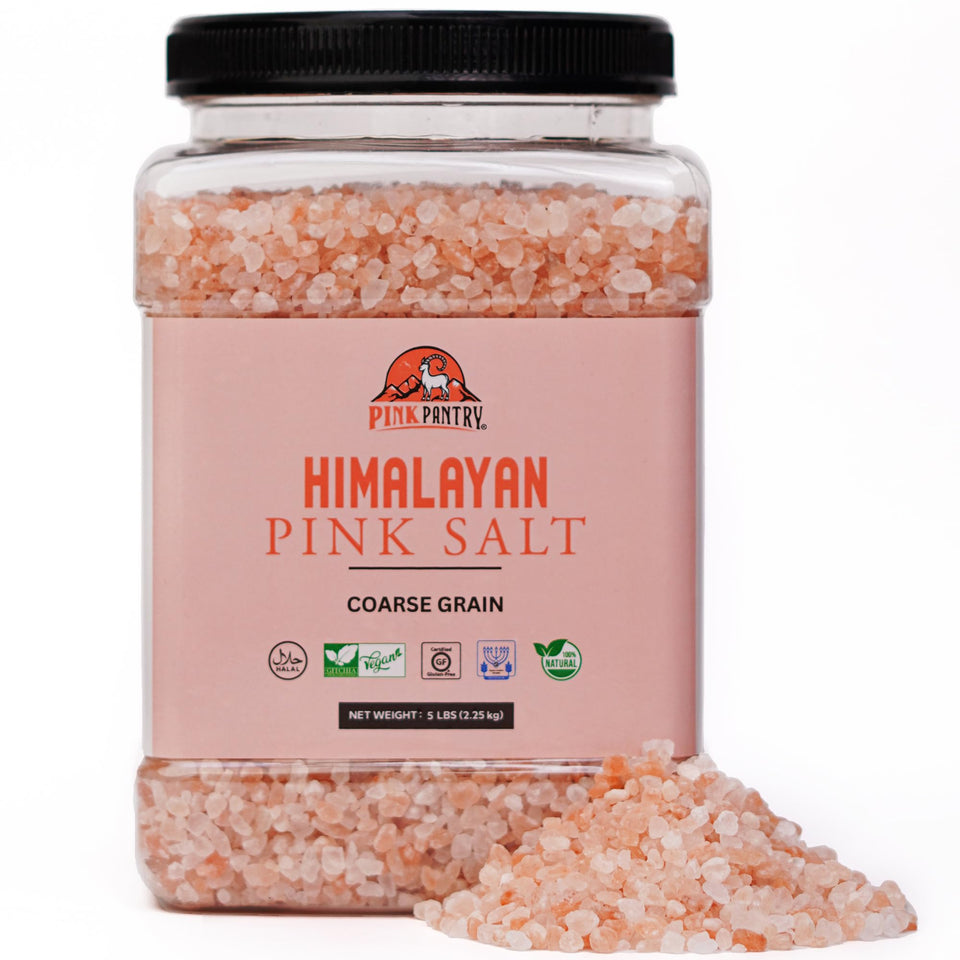 Pink Pantry Himalayan salt coarse crystals add texture and mineral-rich flavor to dishes