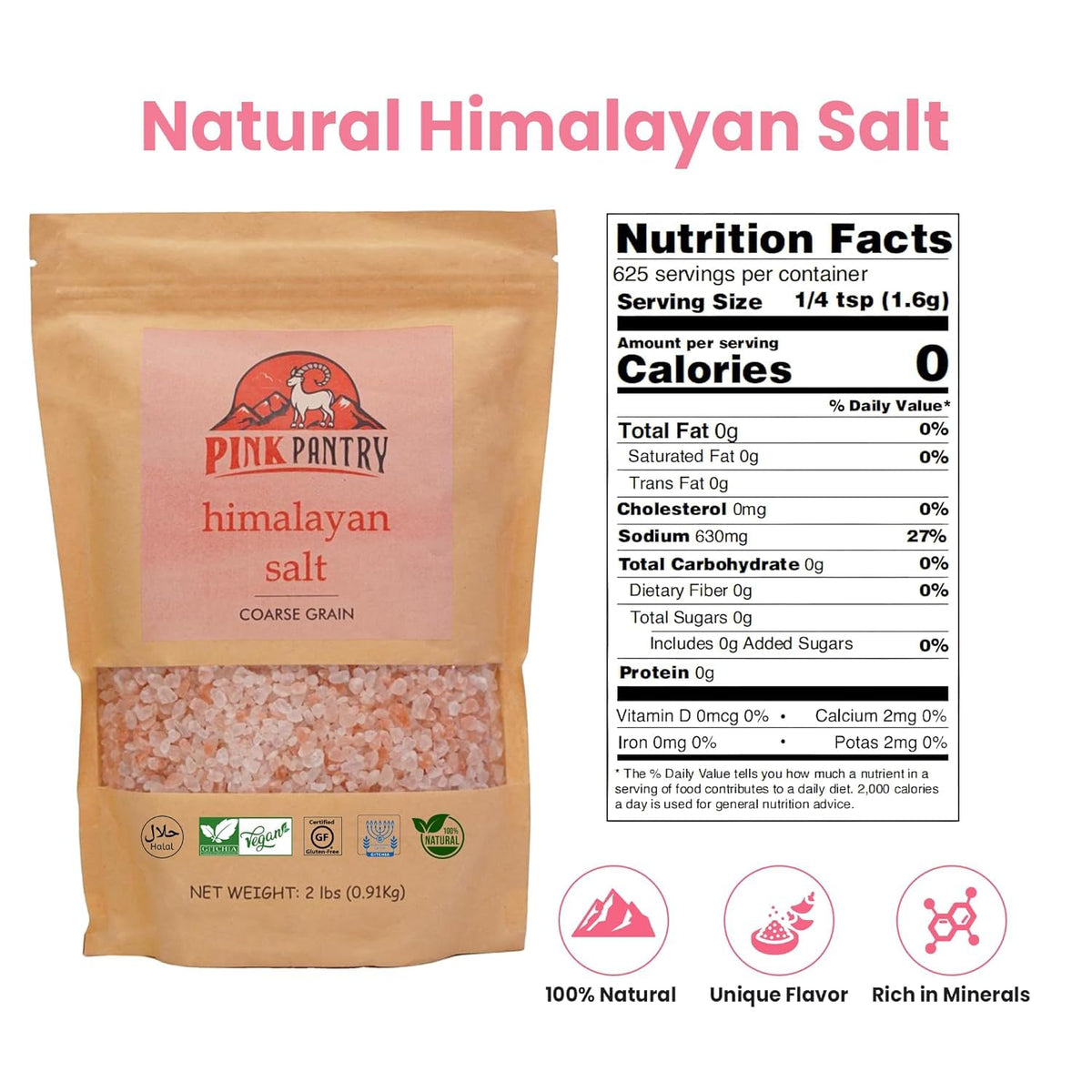 Pink Pantry Himalayan salt finished dish elevates gourmet plates with mineral notes.