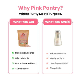 Pink Pantry Himalayan salt in a kitchen offers additive-free seasoning you can trust.
