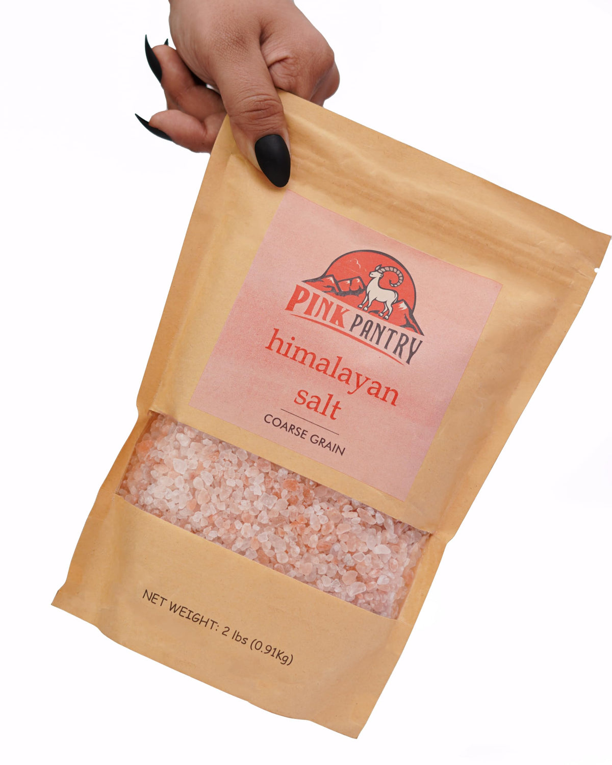 Pink Pantry Himalayan salt macro closeup highlights pink crystals and minerals.