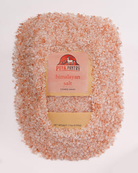 Pink Pantry Himalayan salt rub enhances meat prep with crunchy texture.