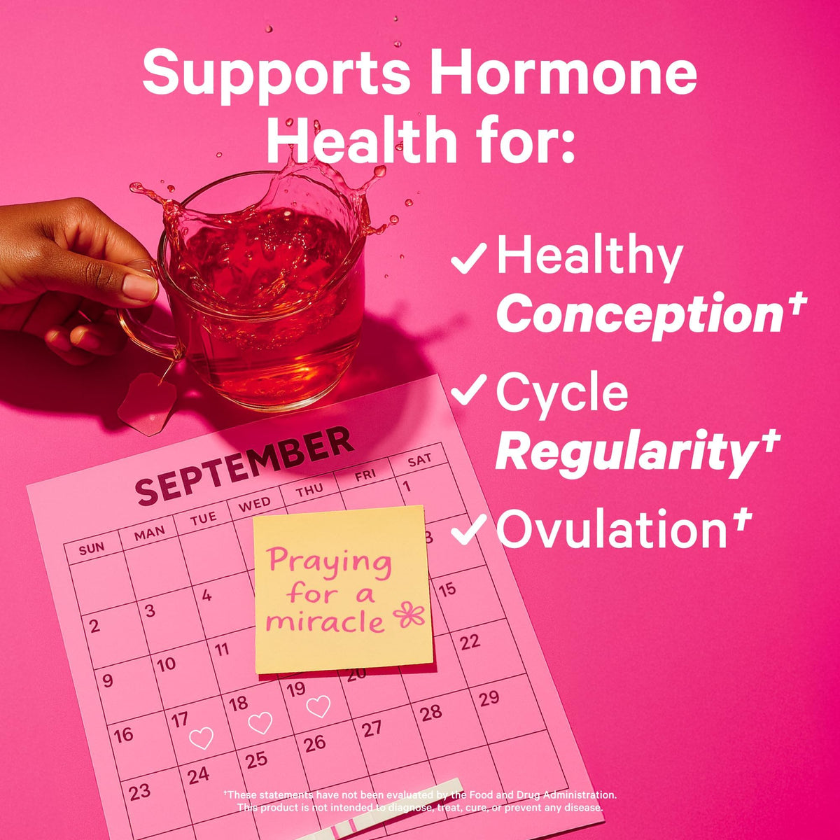 Pink Stork Herbal blend ingredients highlight Vitex and Red Raspberry Leaf for wellness