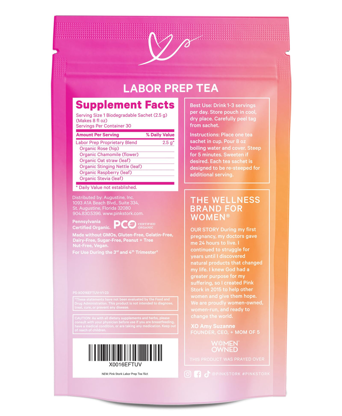 Pink Stork Labor Prep Tea ready-to-drink cup for easy hydration