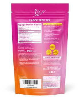 Sachets of Pink Stork Labor Prep Tea ready to brew for a calming cup
